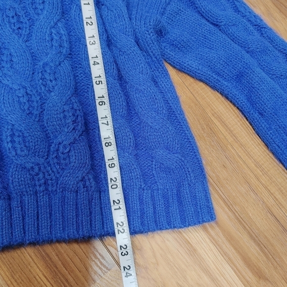 Sun + Moon Blue Turtleneck Cable Knit Sweater Size Large - Picture 5 of 9